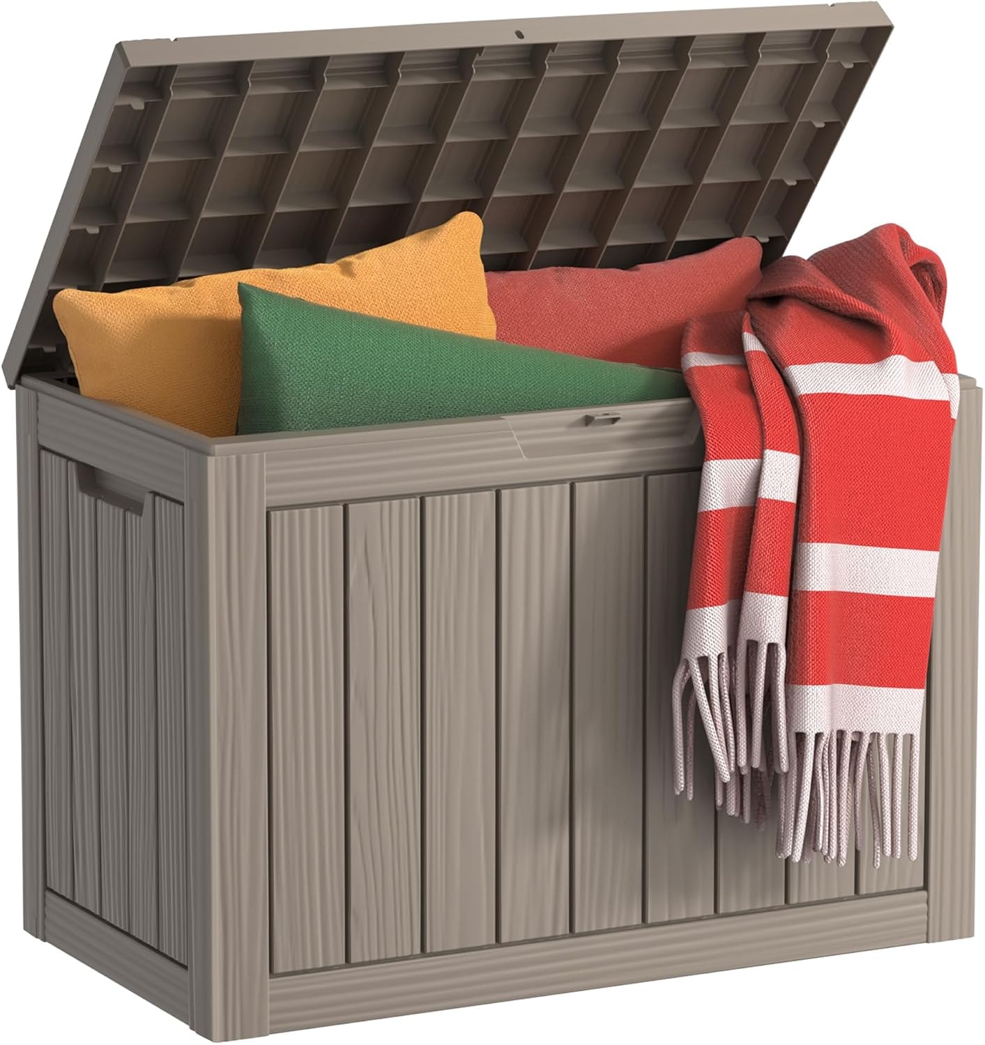 Resin outdoor storage box, 45 gallon, grey