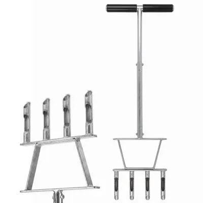 Step-on core aerator, 4 hollow tines