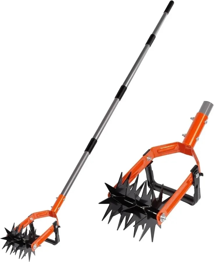 Rotary cultivator with adjustable handle, 2-in-1