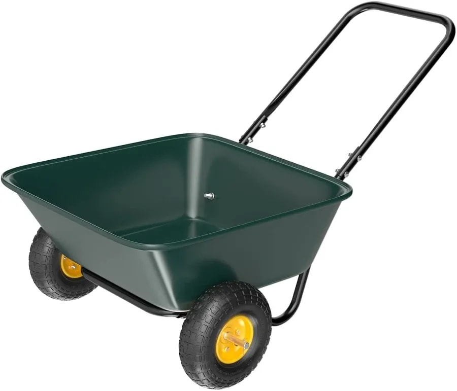 Two-wheel wheelbarrow, 3 cu ft, 330 lb capacity