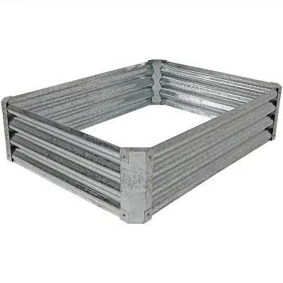 Galvanised steel raised bed, 48 × 36 × 12 in, green