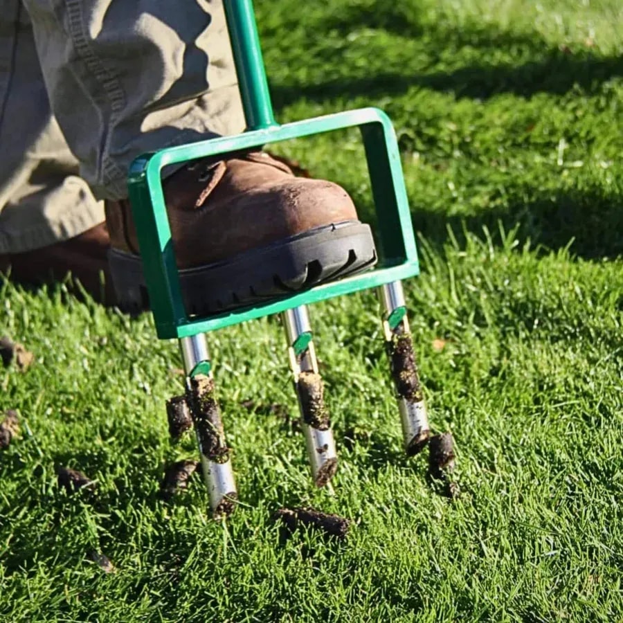 Hollow-tine fork aerator, 42-inch handle