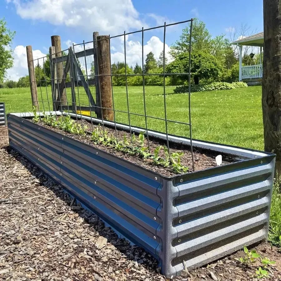 Metal raised garden bed, 8 × 2 ft, 17-inch tall, 9-in-1