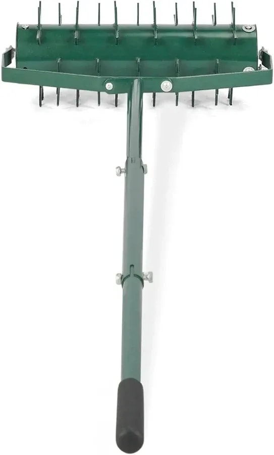 Rolling lawn aerator, double spike row, heavy duty