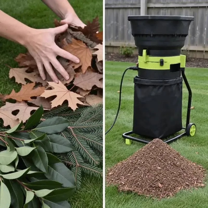 Electric leaf mulcher and shredder, 8,000 rpm, 50 L collection