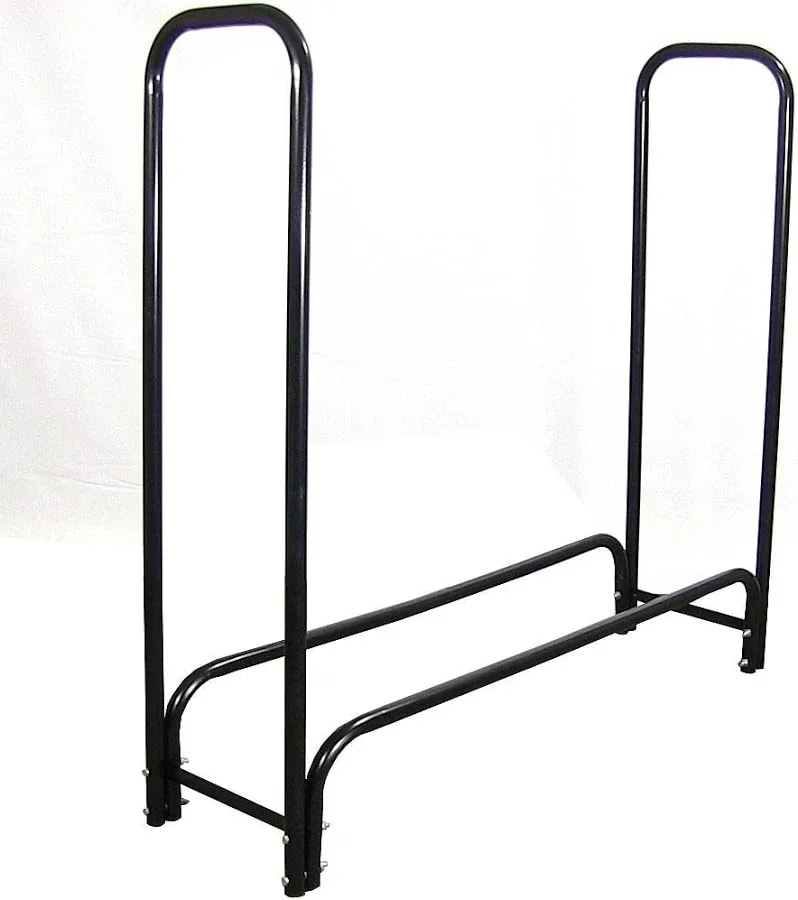 Firewood rack with cover, 50-inch, black