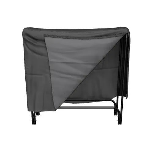 Firewood rack with cover, 50-inch, black