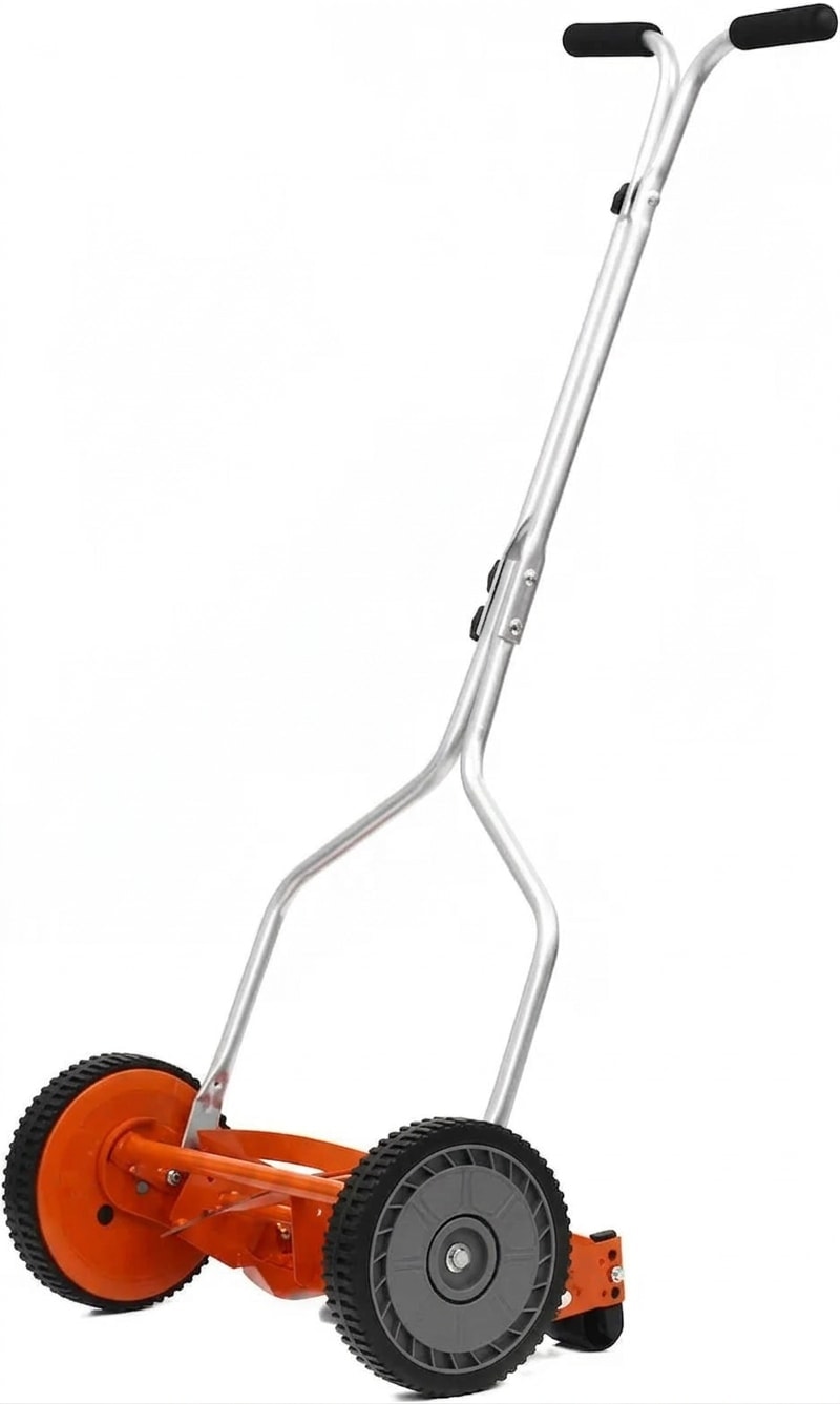 Push reel lawn mower, 14-inch cut, 4 blades