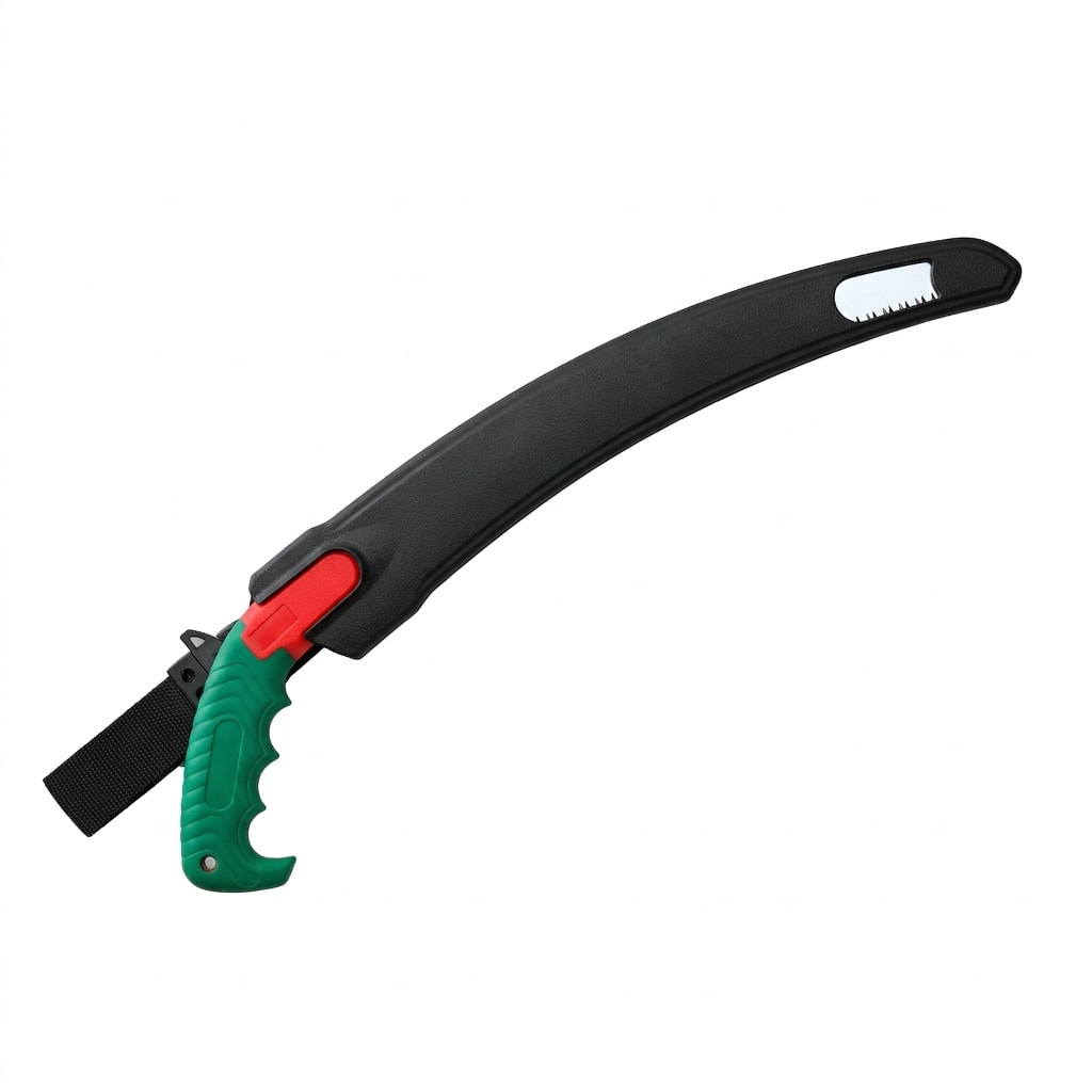 Curved pruning saw with sheath, 13-inch blade