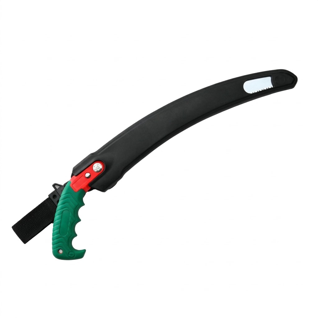 Curved pruning saw with sheath, 13-inch blade