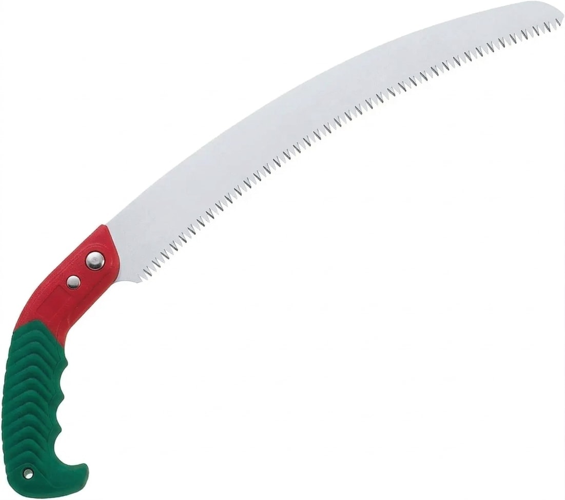 Curved pruning saw with sheath, 13-inch blade