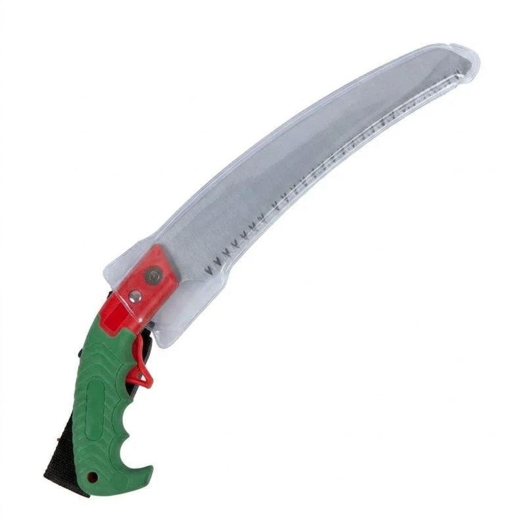 Curved pruning saw with sheath, 13-inch blade
