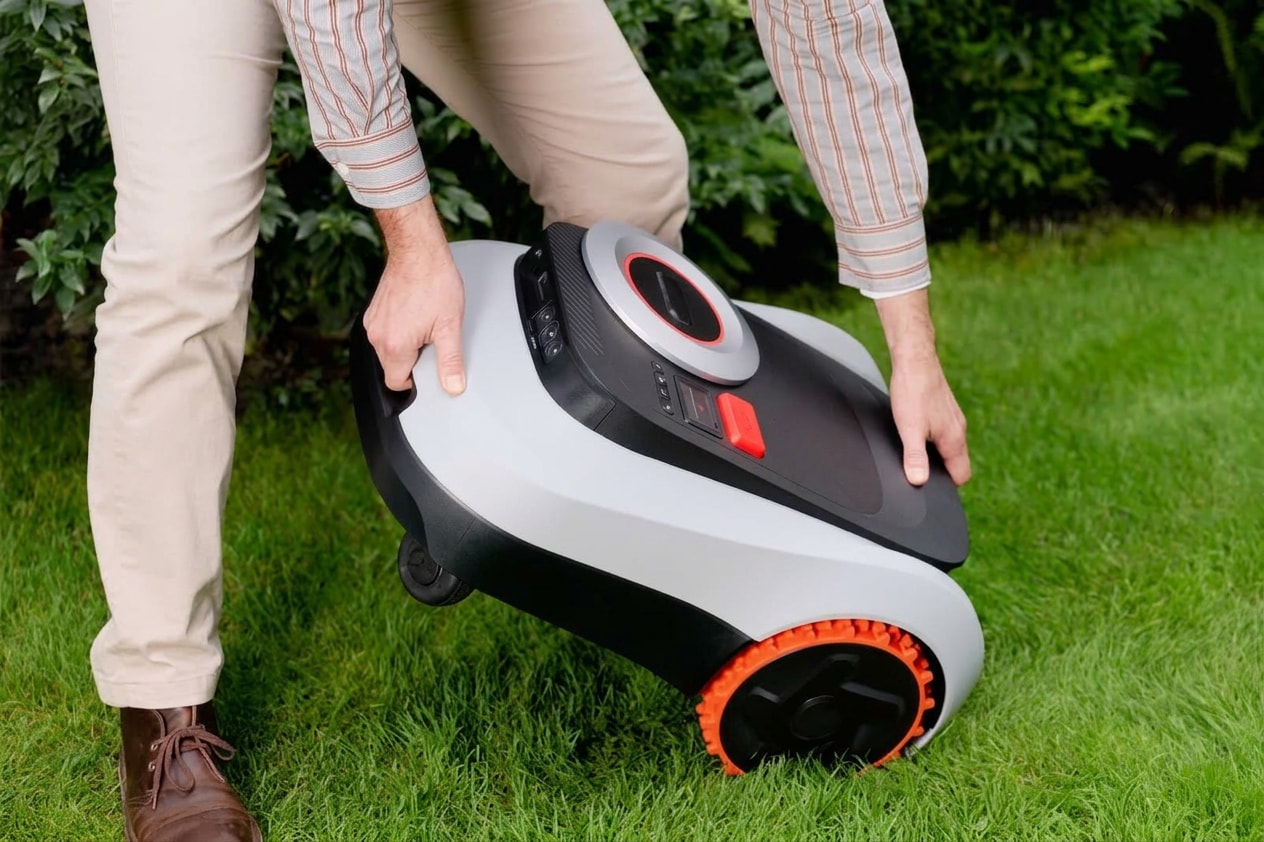 Robot lawn mower with lidar navigation, wire-free, grey