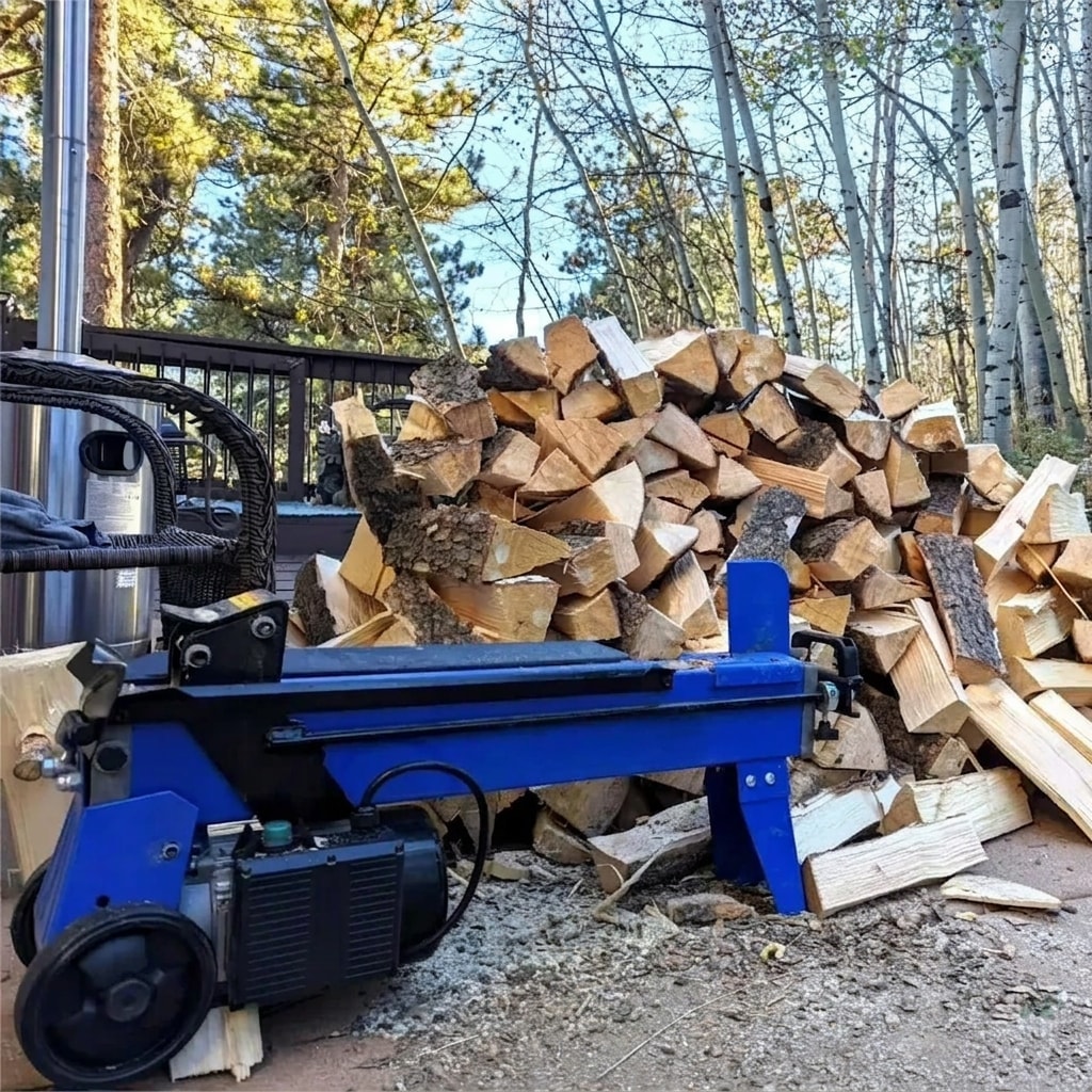 Electric log splitter, 6.5 ton