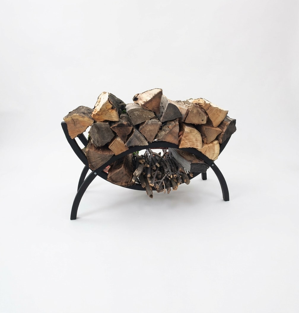 Firewood rack, 3 ft, black