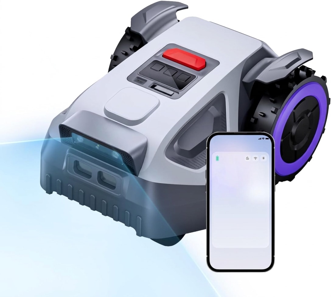 Robot lawn mower, wire-free with camera navigation, lawns to 3,000 m²