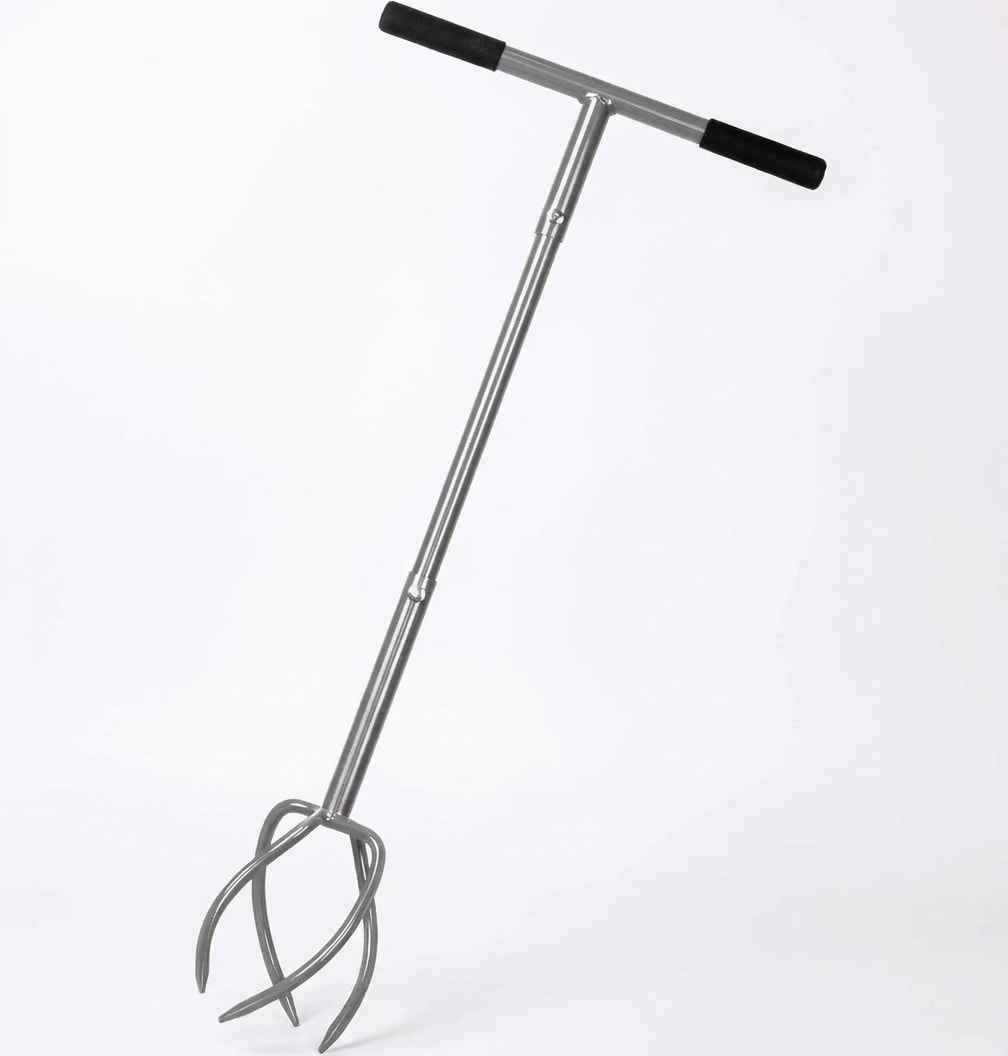 Twist tiller with long handle, grey