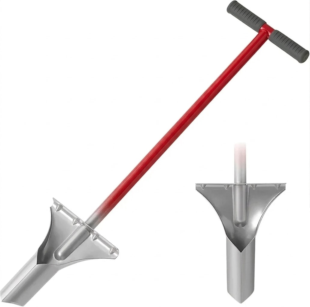 Long-handled bulb planter, 40-inch, red