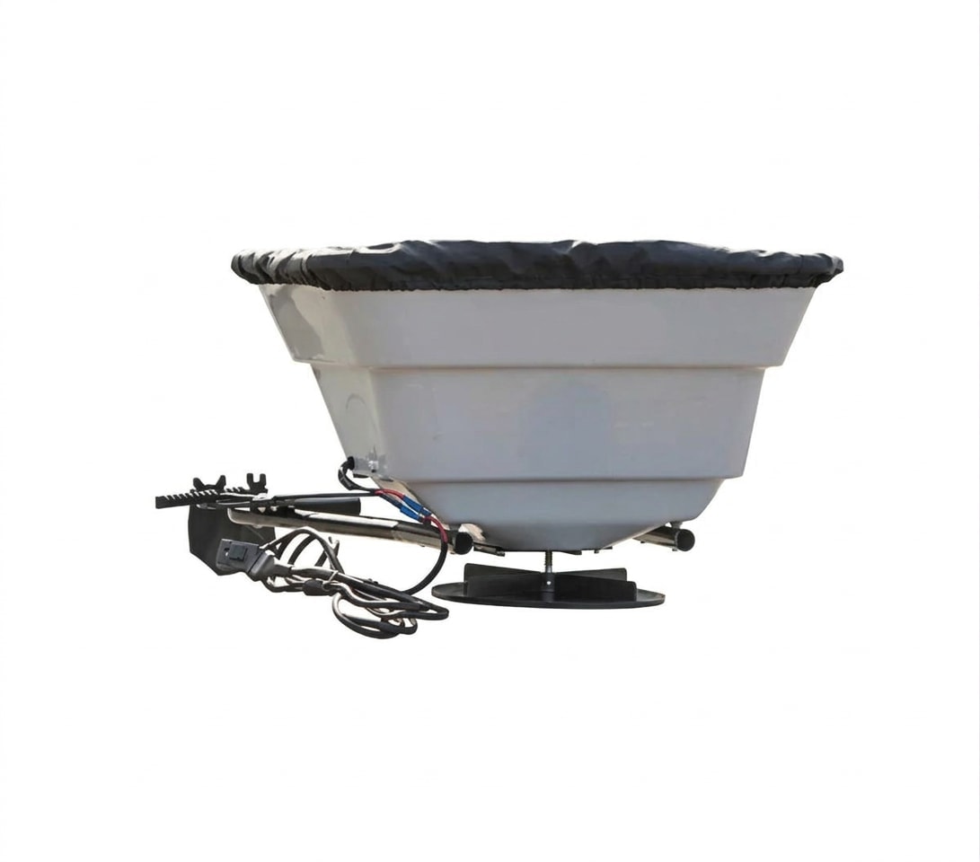 Broadcast spreader for ATV/UTV, 80 lb hopper, 12 V