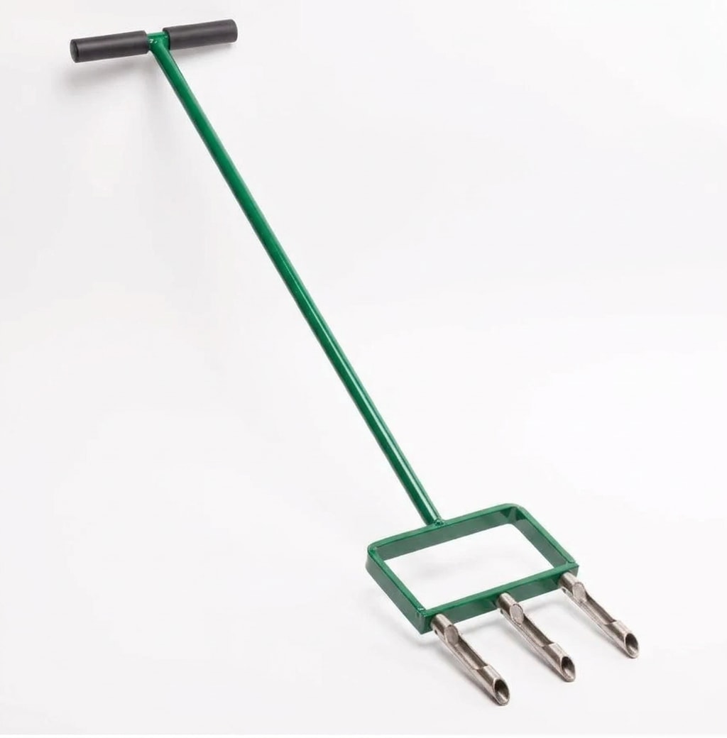 Hollow-tine fork aerator, 42-inch handle