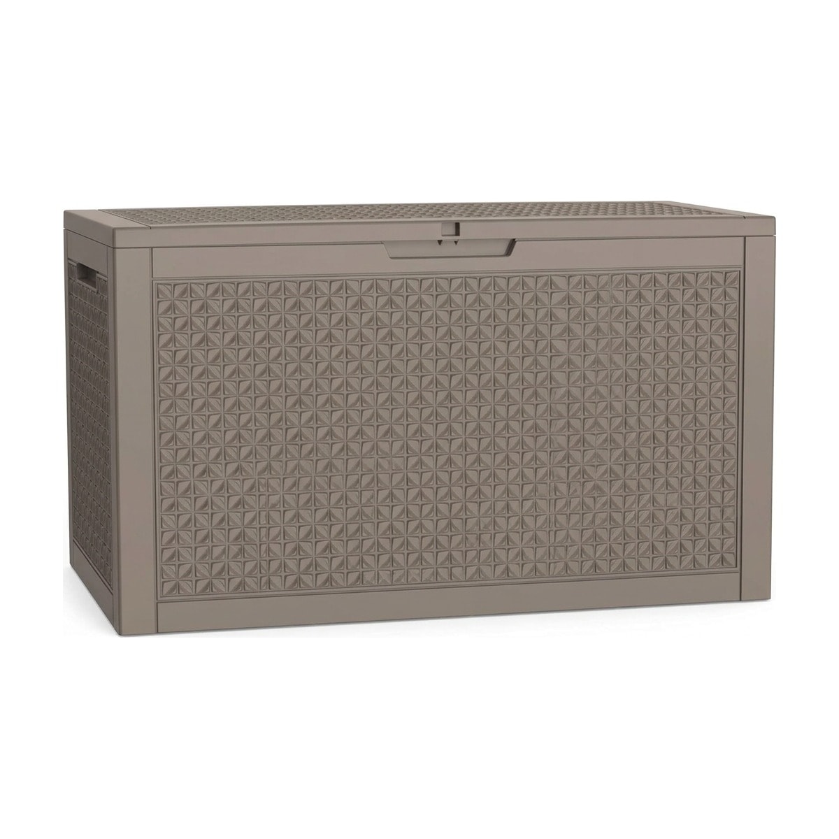 Resin outdoor storage box, 100 gallon, taupe