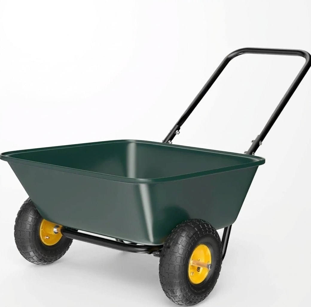 Two-wheel wheelbarrow, 3 cu ft, 330 lb capacity