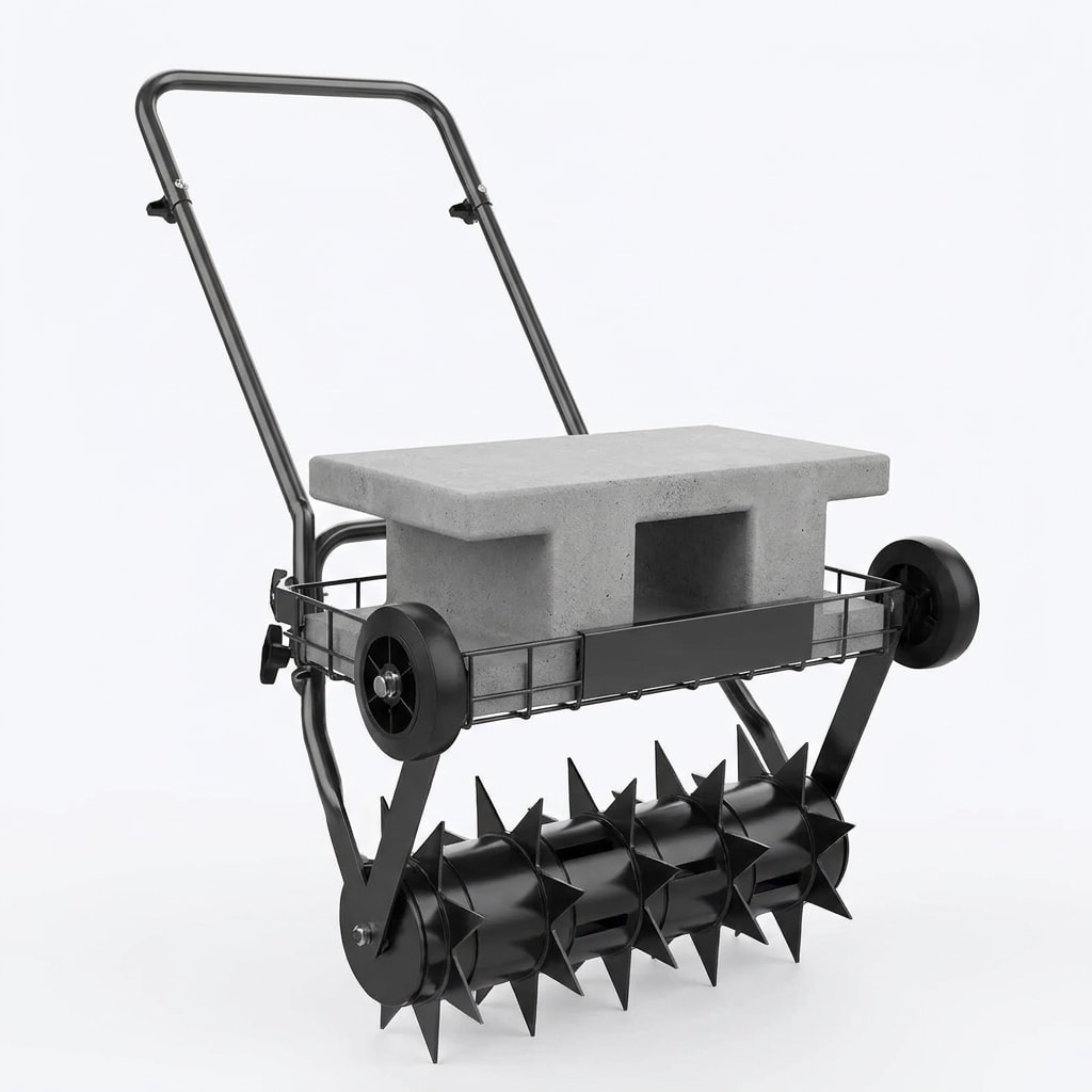 Lawn aerator and roller, 2-in-1