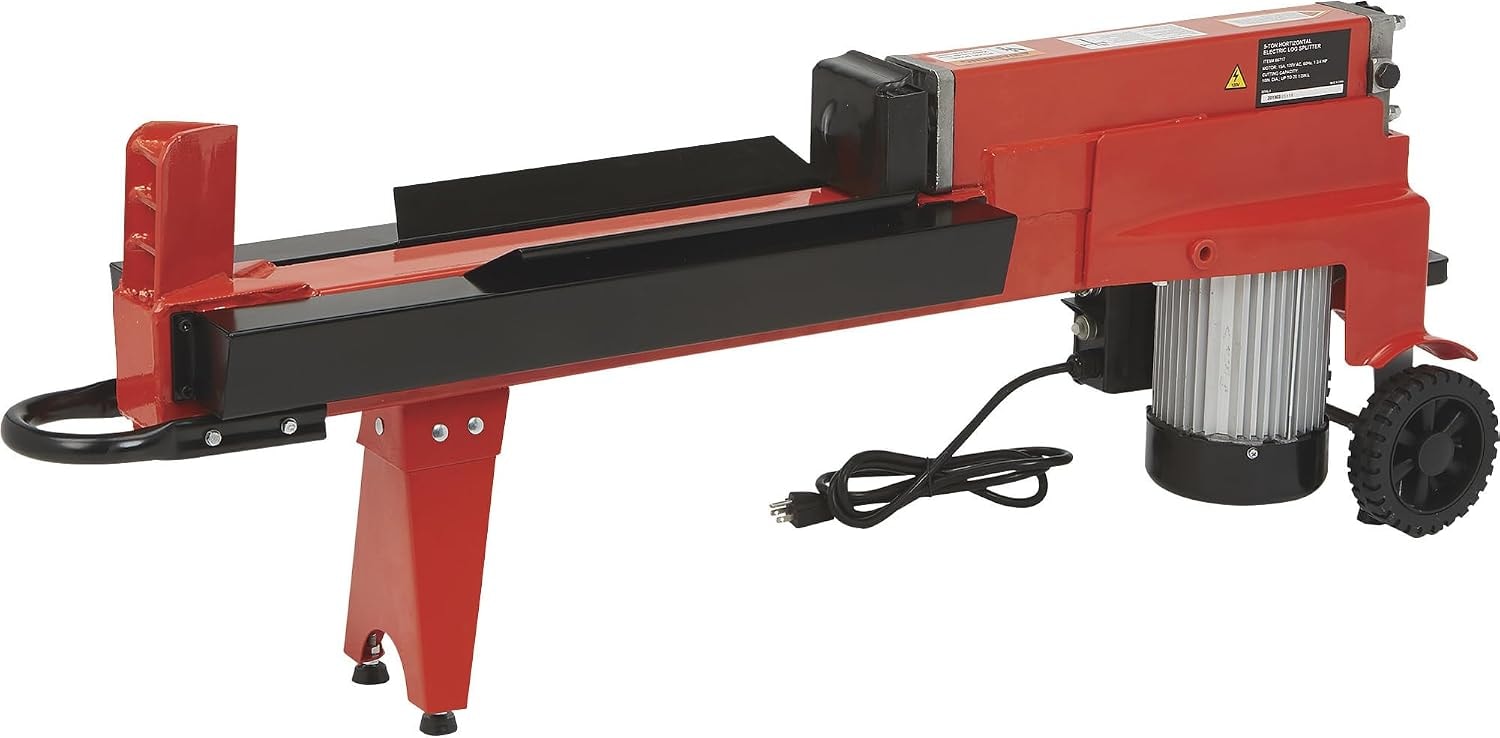 Electric log splitter, 5 ton, horizontal