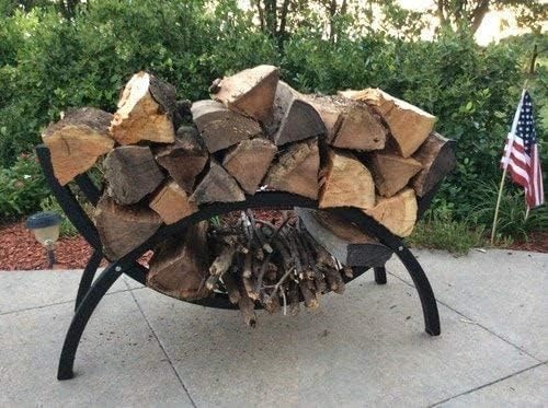 Firewood rack, 3 ft, black