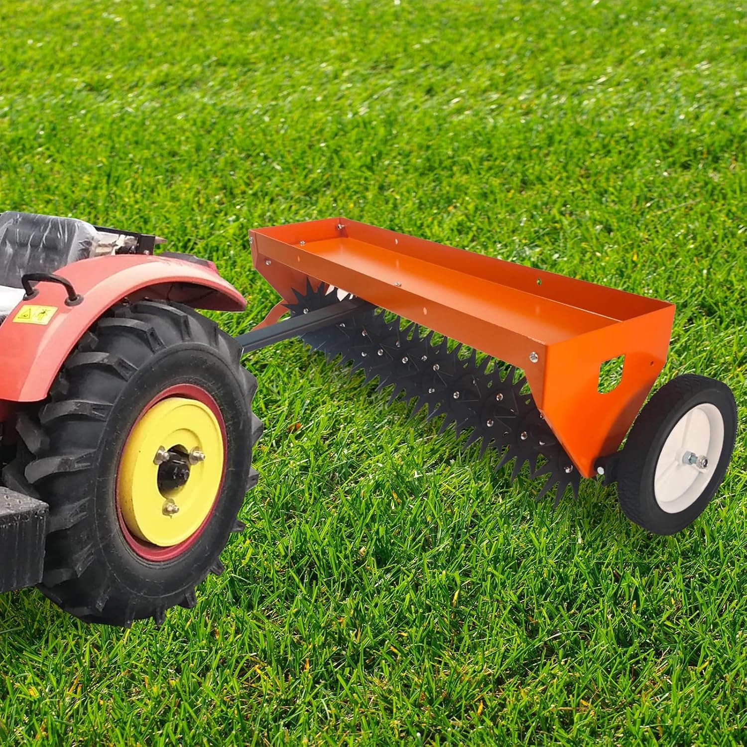 Tow-behind spike aerator, 40-inch, 11 steel tines