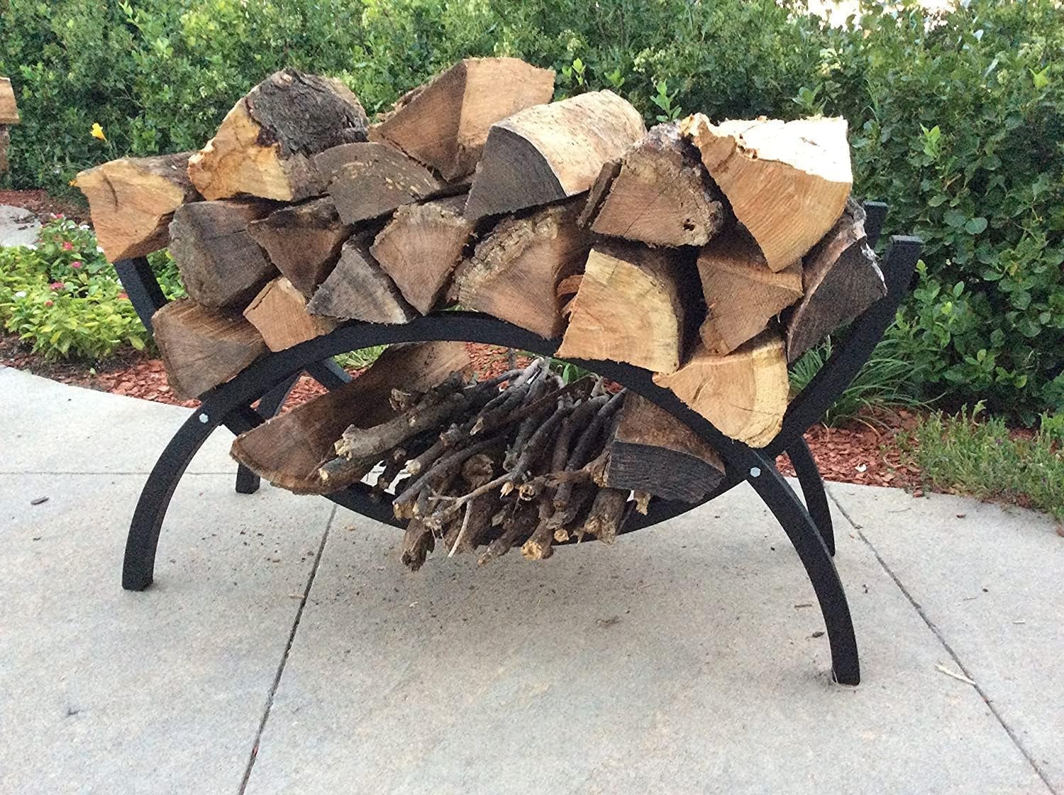 Firewood rack, 3 ft, black