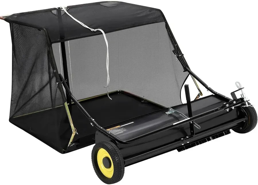 Tow-behind lawn sweeper, 44-inch, leaf and grass collector