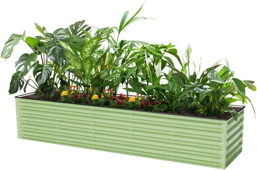 Metal raised garden bed, 8 × 2 ft, 17-inch tall, 9-in-1