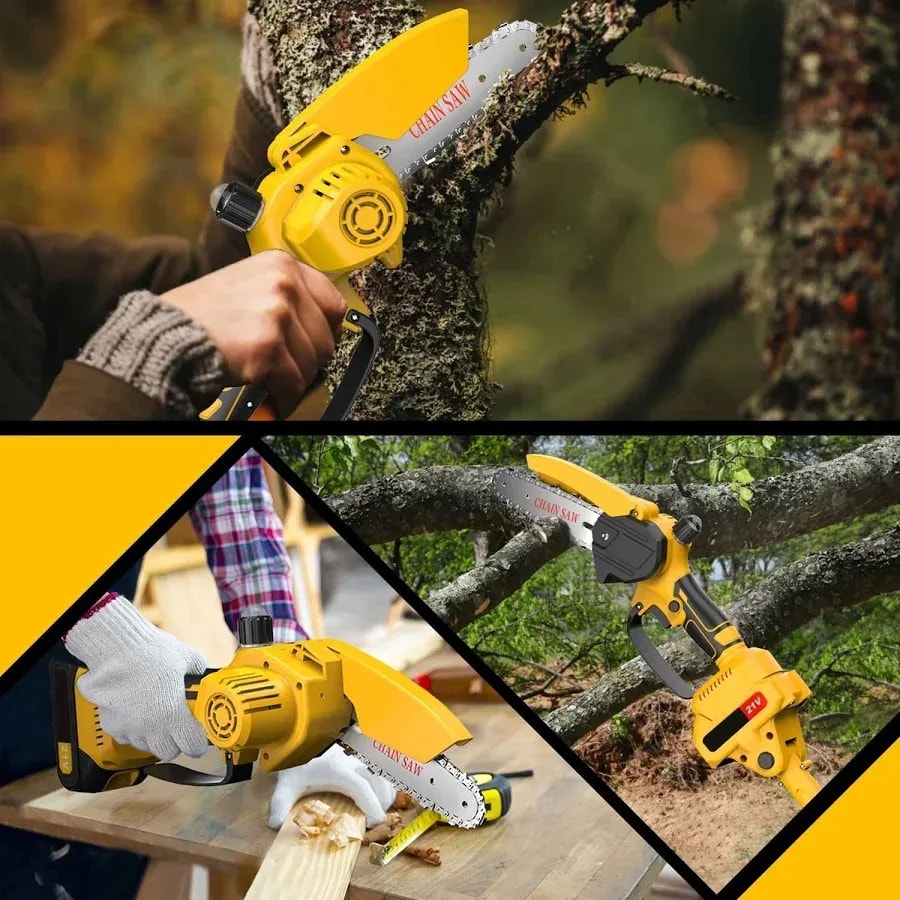 Cordless pole saw and mini chainsaw, 2-in-1, brushless
