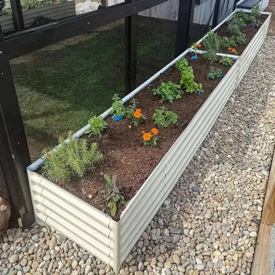 Metal raised garden bed, 8 × 2 ft, 17-inch tall, 9-in-1
