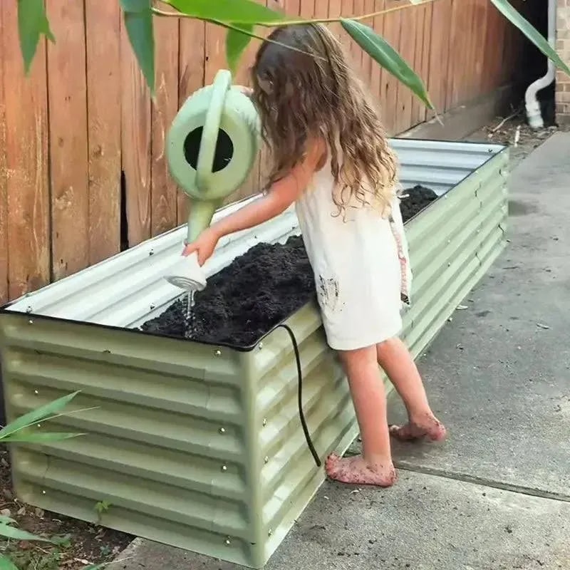 Metal raised garden bed, 8 × 2 ft, 17-inch tall, 9-in-1