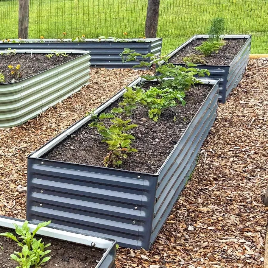 Metal raised garden bed, 8 × 2 ft, 17-inch tall, 9-in-1