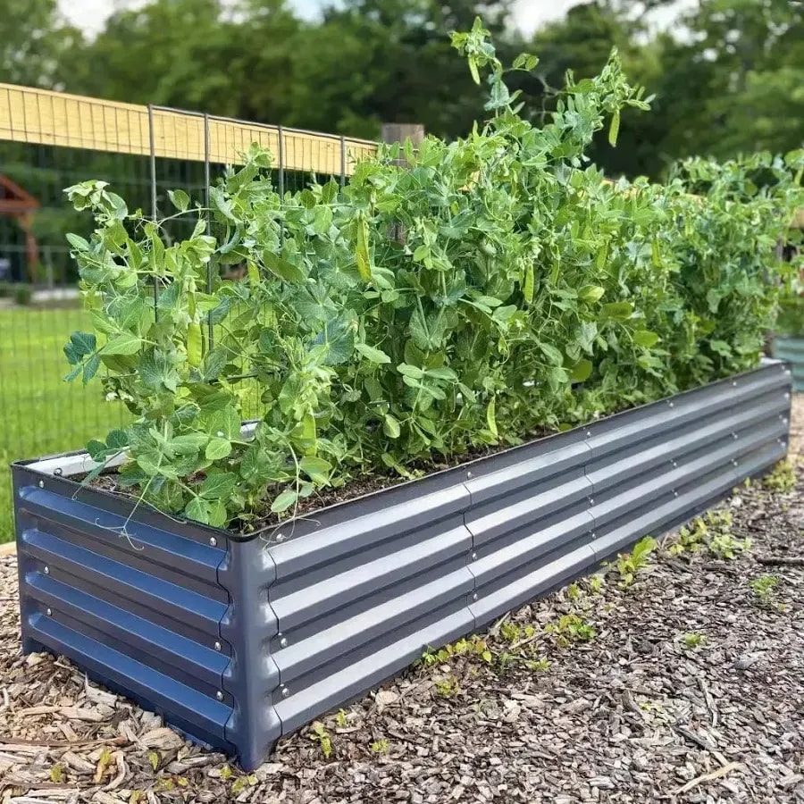 Metal raised garden bed, 8 × 2 ft, 17-inch tall, 9-in-1
