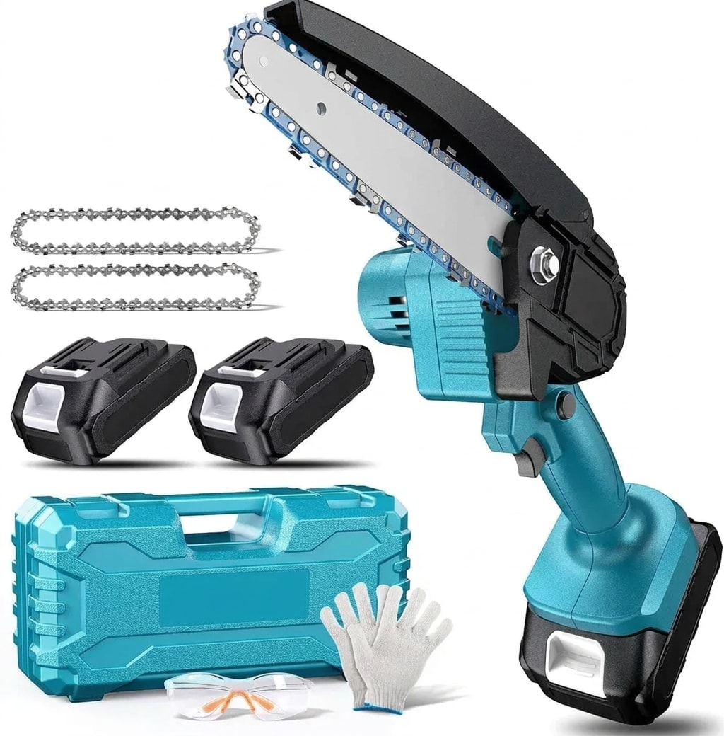 Mini cordless chainsaw, 6-inch bar, handheld
