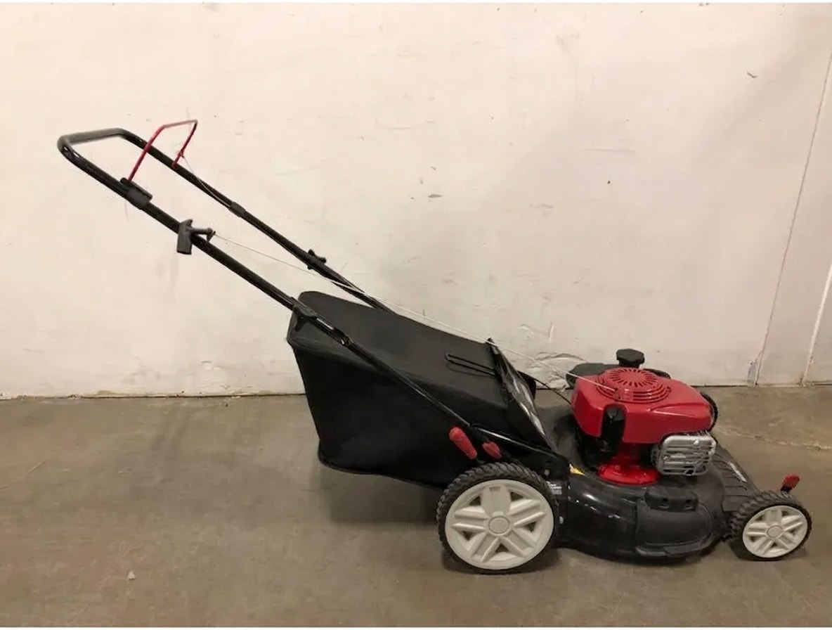 Petrol push lawn mower, 21-inch cut, 150 cc, fold-and-store