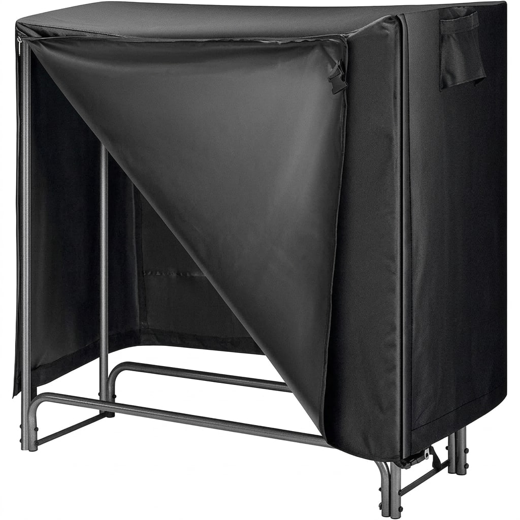 Heavy-duty firewood rack with cover, 8 ft