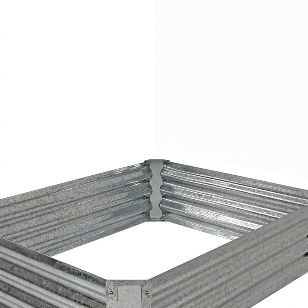 Galvanised steel raised bed, 48 × 36 × 12 in