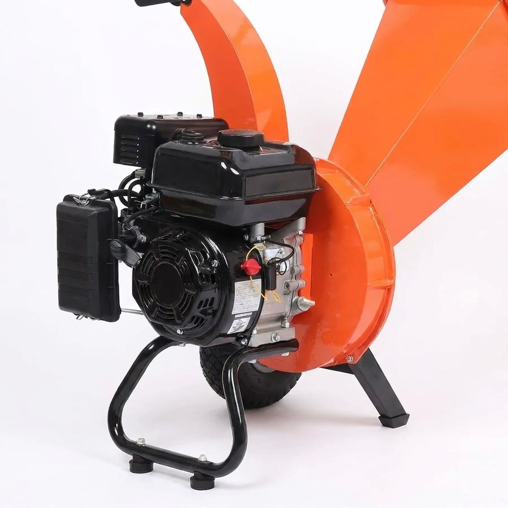 Petrol wood chipper and shredder, 7 HP 212 cc, 3-inch branches