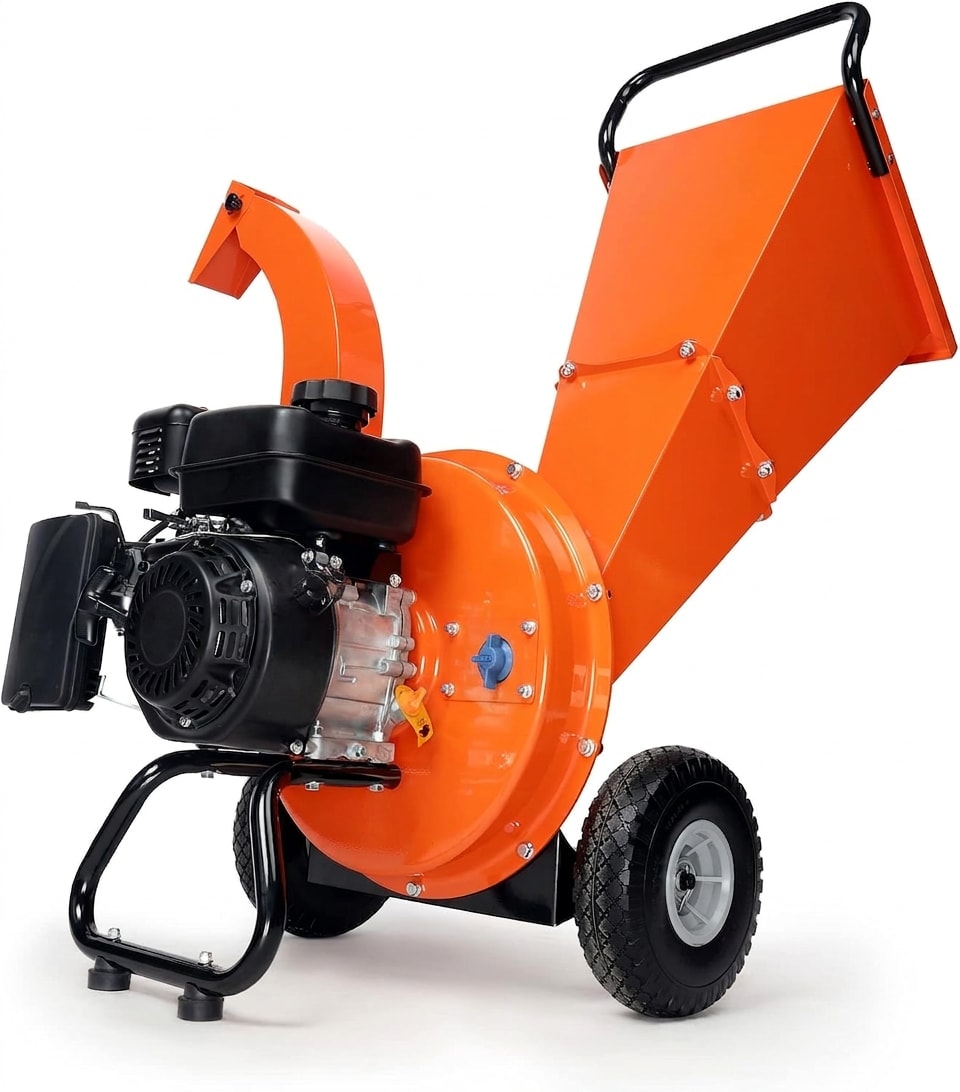 Petrol wood chipper, 212 cc, 3-inch branches