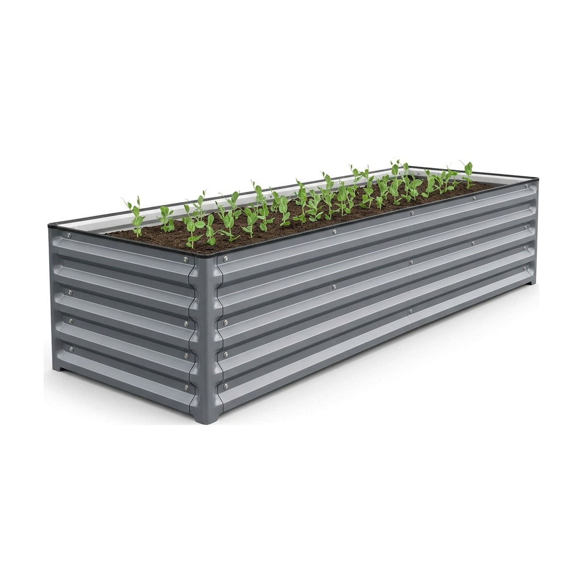 Metal raised garden bed, 8 × 2 ft, 17-inch tall, 9-in-1